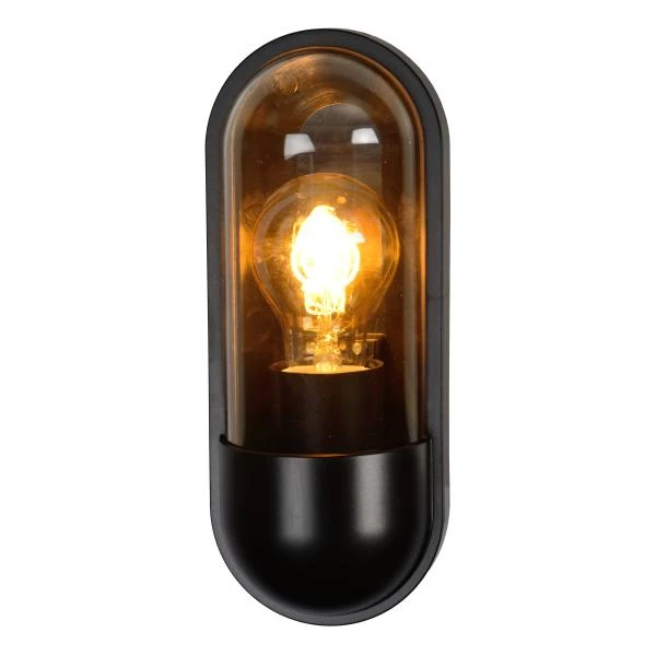 Lucide CAPSULE - Wandlamp Binnen/Buiten - 1xE27 - IP54 - Zwart - detail 1